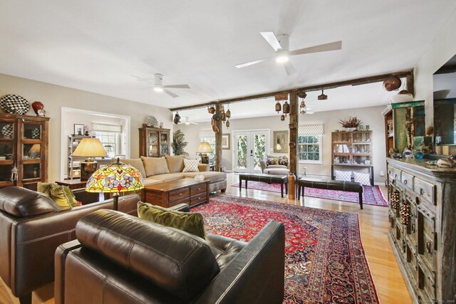 34 Kent Rd, Warren, CT 06754 - living area featuring ceiling fan, light wood-style flooring, and healthy amount of natural light