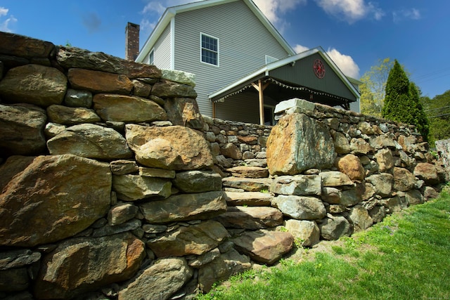 34 Kent Rd, Warren, CT 06754 - view of home's exterior featuring a chimney