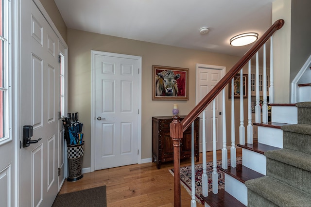 34 Kent Rd, Warren, CT 06754 - entrance foyer featuring light wood-style flooring and stairway