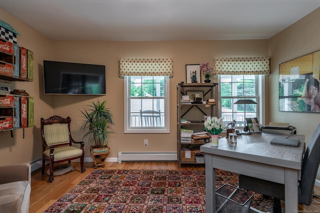 34 Kent Rd, Warren, CT 06754 - office space with a baseboard heating unit, plenty of natural light, and wood finished floors
