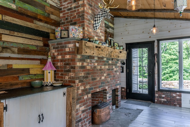 34 Kent Rd, Warren, CT 06754 - interior space featuring wooden walls and hardwood / wood-style floors