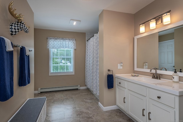 34 Kent Rd, Warren, CT 06754 - full bathroom featuring a baseboard radiator and vanity