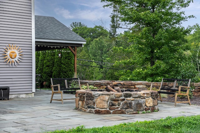 34 Kent Rd, Warren, CT 06754 - view of patio / terrace with a fire pit
