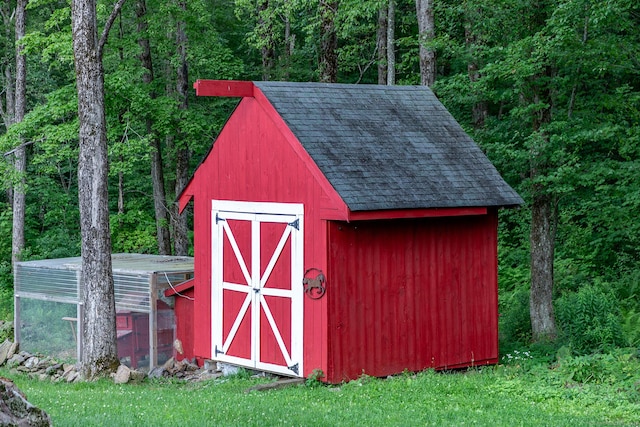 34 Kent Rd, Warren, CT 06754 - view of shed featuring a view of trees