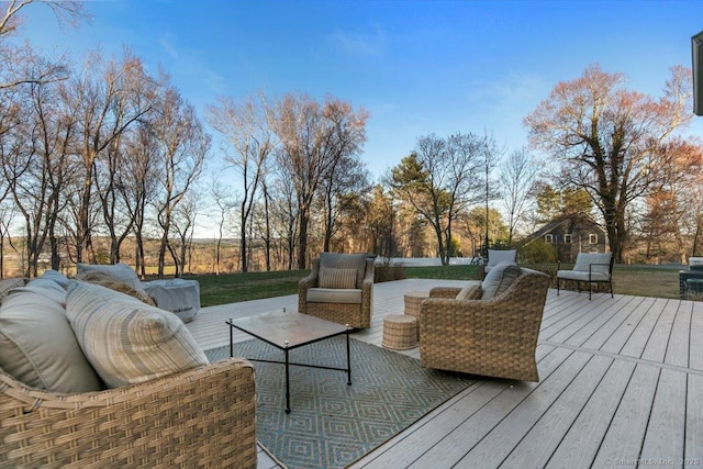 deck with an outdoor hangout area