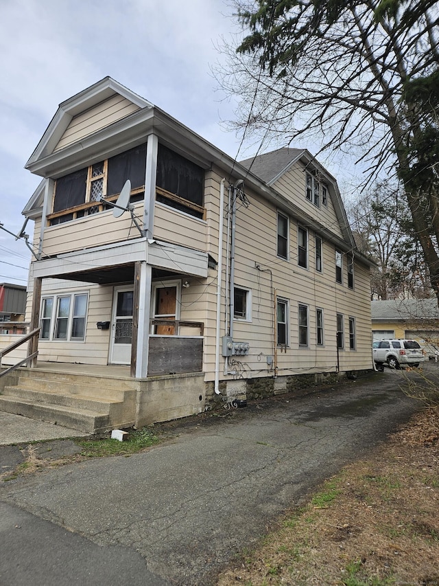 exterior space with covered porch