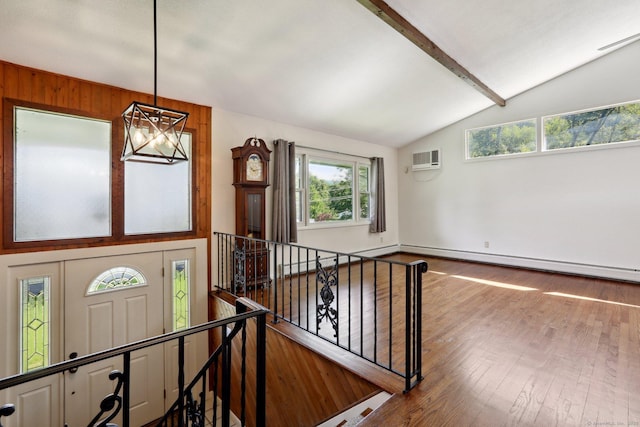 36 Musket Ridge Rd, New Fairfield, CT 06812 - foyer entrance with wood finished floors, a wall unit AC, and a baseboard radiator