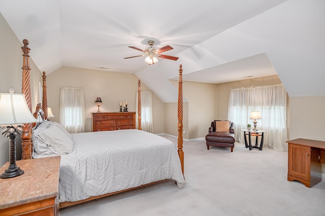 4 Shoreview Ln, Danbury, CT 06811 - bedroom with lofted ceiling, light colored carpet, ceiling fan, and baseboards
