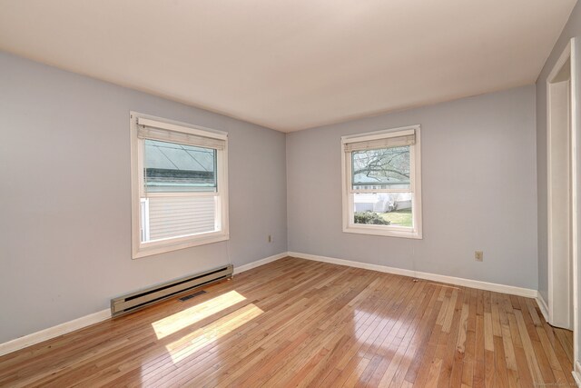137 Harding Ave, West Haven, CT 06516 - unfurnished room featuring a baseboard heating unit, light wood finished floors, and baseboards