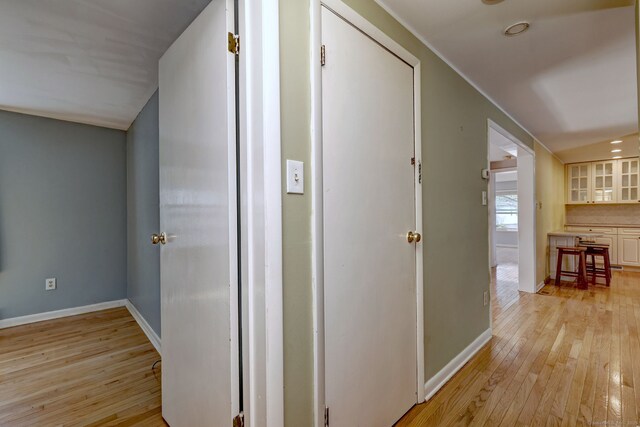137 Harding Ave, West Haven, CT 06516 - corridor with light wood-style flooring, baseboards, and recessed lighting
