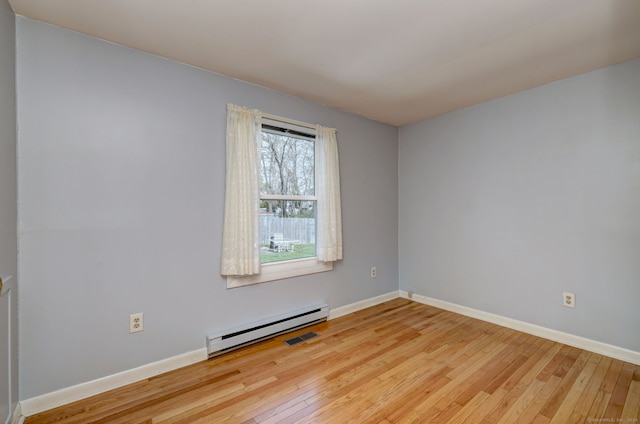 137 Harding Ave, West Haven, CT 06516 - unfurnished room with a baseboard radiator, wood-type flooring, and baseboards