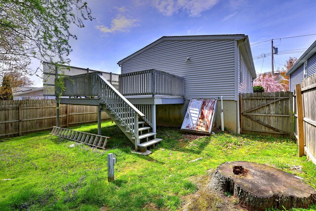 137 Harding Ave, West Haven, CT 06516 - rear view of house featuring a deck and stairway