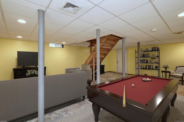 137 Harding Ave, West Haven, CT 06516 - game room with pool table, recessed lighting, and a drop ceiling