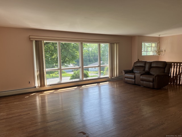 8 E Gate Rd, Danbury, CT 06811 - living area featuring dark wood-style floors and a chandelier