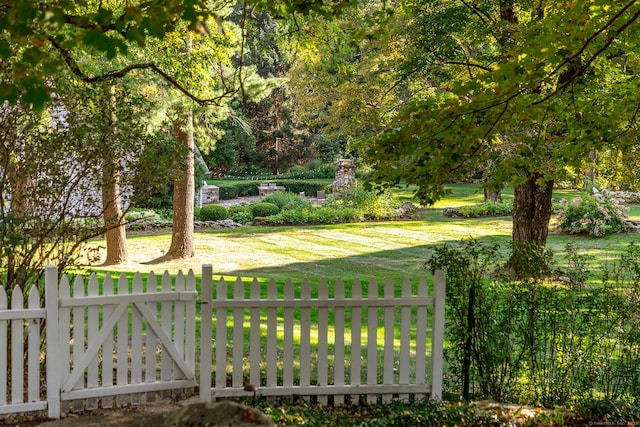 view of yard with fence