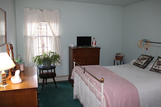 244 Walnut Tree Hill Rd, Shelton, CT 06484 - bedroom with dark carpet, baseboards, and baseboard heating