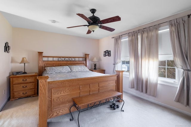 269 Silver Hill Rd, Derby, CT 06418 - bedroom with baseboards, a ceiling fan, and light carpet