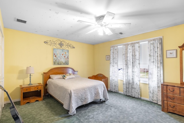 269 Silver Hill Rd, Derby, CT 06418 - bedroom with visible vents, baseboards, a ceiling fan, and carpet