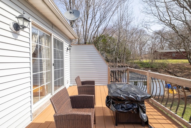 269 Silver Hill Rd, Derby, CT 06418 - wooden terrace with a grill