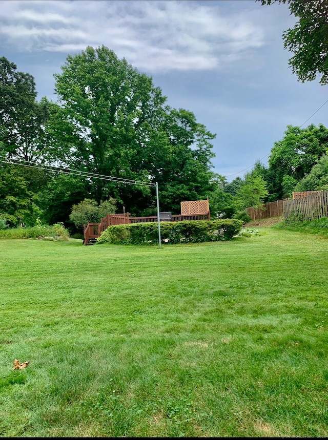 269 Silver Hill Rd, Derby, CT 06418 - view of yard with a deck and fence