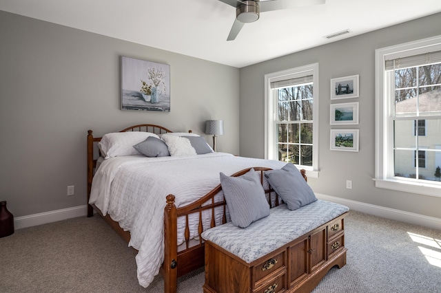931 Old Clinton Rd Unit 6, Westbrook, CT 06498 - carpeted bedroom with baseboards, multiple windows, and ceiling fan