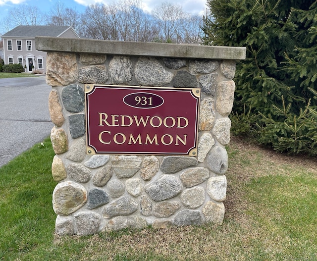 view of community sign
