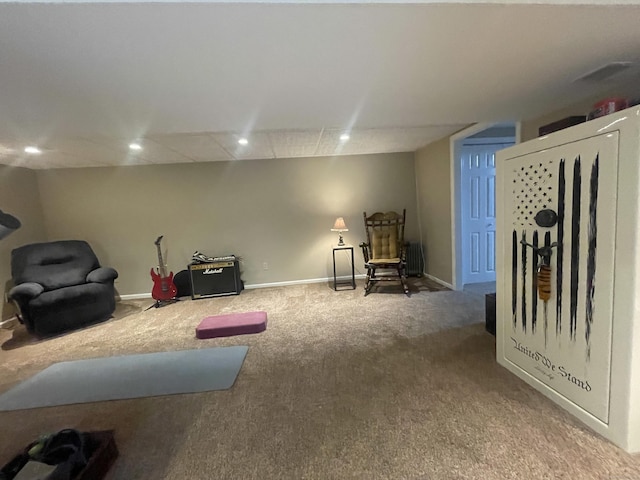 7 Glen Cir, Seymour, CT 06483 - sitting room featuring carpet flooring, baseboards, and recessed lighting