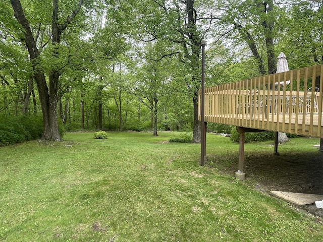 7 Glen Cir, Seymour, CT 06483 - view of grassy yard with a wooden deck
