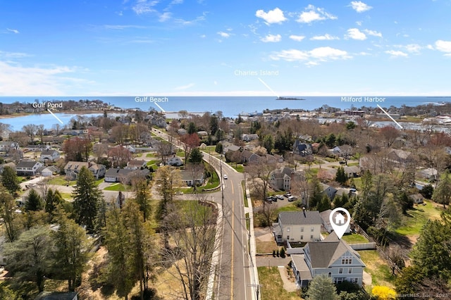 289 Gulf St, Milford, CT 06460 - birds eye view of property featuring a residential view and a water view