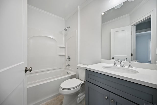 01 Sunrise Rd, Danbury, CT 06811 - bathroom featuring vanity, crown molding, tub / shower combination, and tile patterned flooring
