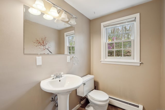 17 Fernwood Ln, Somers, CT 06071 - bathroom featuring a sink, toilet, and a baseboard radiator