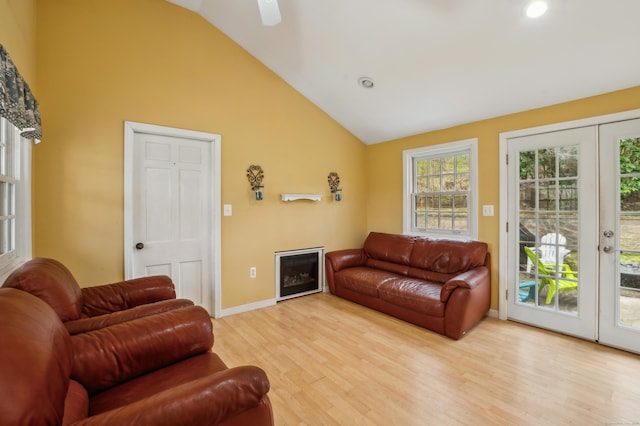 17 Fernwood Ln, Somers, CT 06071 - living area with baseboards, light wood-type flooring, recessed lighting, a fireplace, and high vaulted ceiling