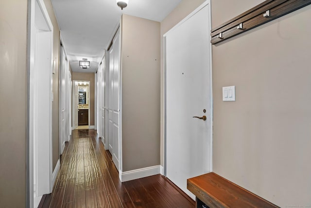 2625 Park Ave Phj, Phj, Bridgeport, CT 06604 - hall featuring dark wood-type flooring and baseboards
