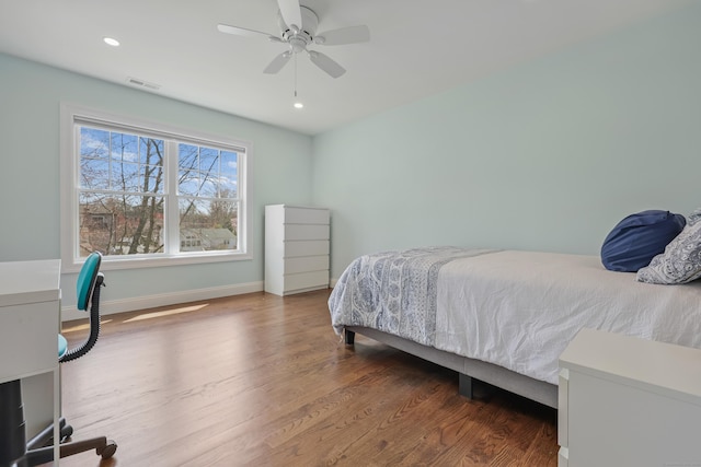 52 Morningside Dr, Greenwich, CT 06830 - bedroom featuring wood finished floors, recessed lighting, and ceiling fan