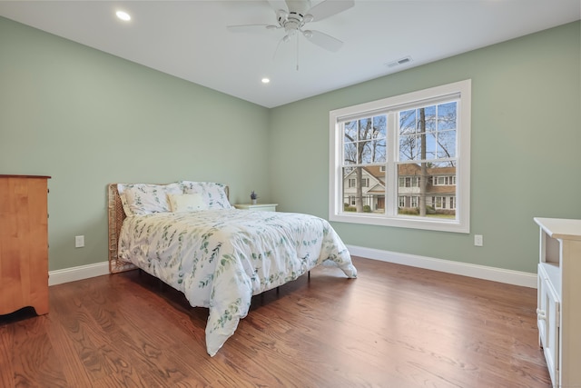52 Morningside Dr, Greenwich, CT 06830 - bedroom with wood finished floors, recessed lighting, and a ceiling fan