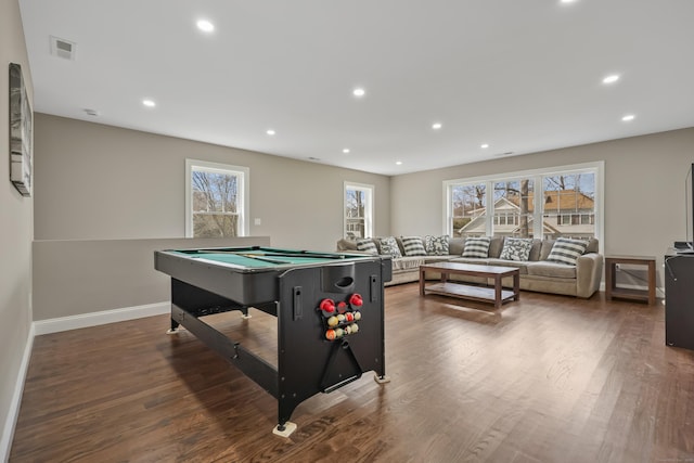 52 Morningside Dr, Greenwich, CT 06830 - recreation room with pool table, wood finished floors, and recessed lighting