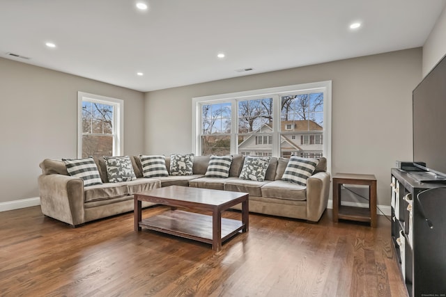 52 Morningside Dr, Greenwich, CT 06830 - living area with healthy amount of natural light, recessed lighting, and wood finished floors