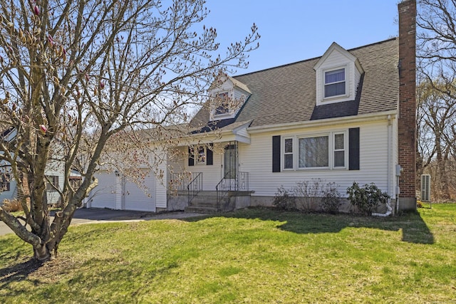 87 Summit St, Newington, CT 06111 - cape cod house with a front lawn, a shingled roof, and a chimney