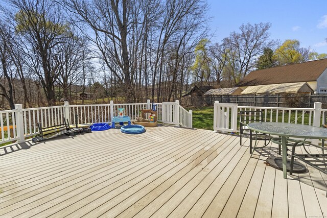 87 Summit St, Newington, CT 06111 - deck with outdoor dining space and fence