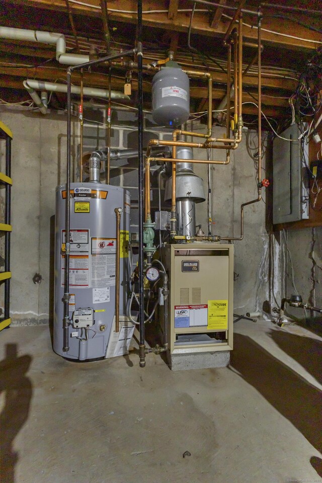 87 Summit St, Newington, CT 06111 - utilities featuring water heater, a heating unit, and electric panel