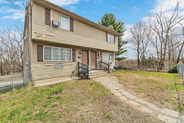 121-123 Sumac St, Waterbury, CT 06704 - view of front of property with a fenced backyard and a front lawn