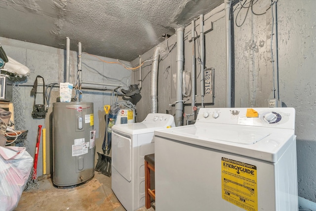 121-123 Sumac St, Waterbury, CT 06704 - interior space featuring washing machine and clothes dryer, laundry area, and electric water heater