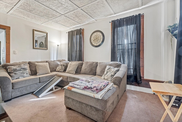 view of carpeted living area