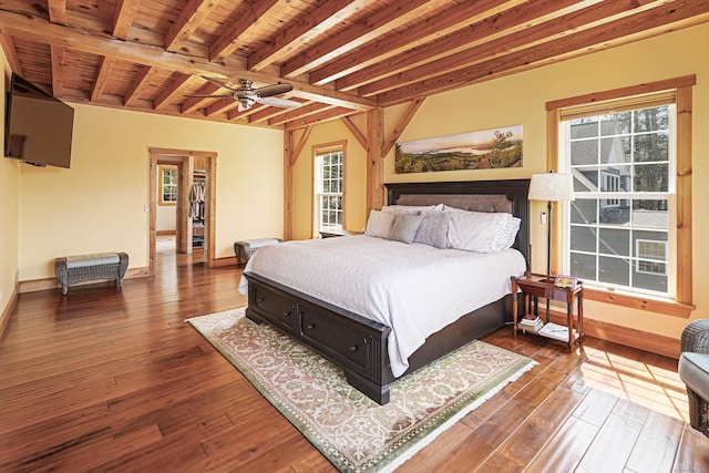 72 Indian Spring Rd, Woodstock, CT 06281 - bedroom with baseboards, hardwood / wood-style flooring, and multiple windows