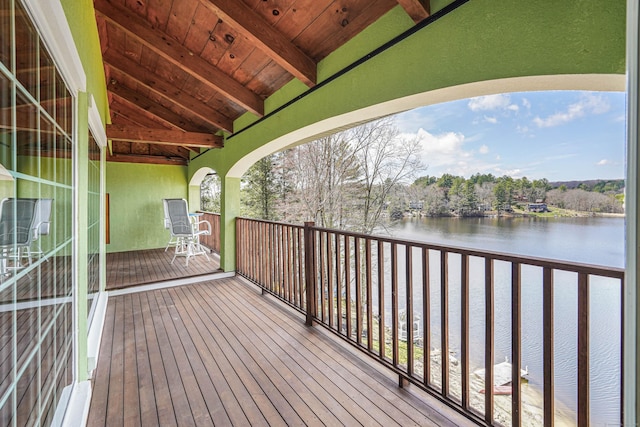 72 Indian Spring Rd, Woodstock, CT 06281 - wooden deck featuring a water view