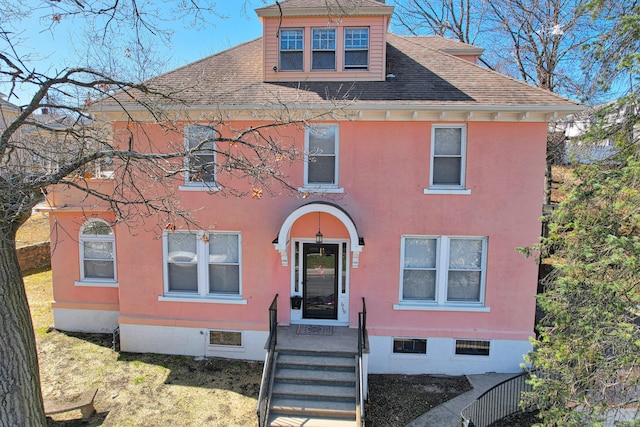 639 Cooke St, Waterbury, CT 06710 - view of front facade featuring roof with shingles and stucco siding