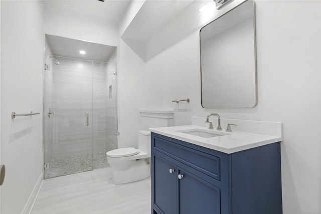 11 Tierney Ln, Westport, CT 06880 - full bath with toilet, a stall shower, vanity, and baseboards