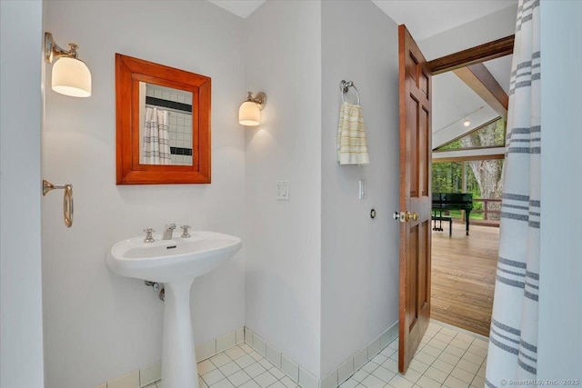 89 E St, Morris, CT 06763 - bathroom featuring baseboards, a sink, and tile patterned flooring