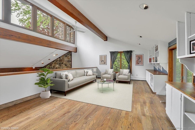 89 E St, Morris, CT 06763 - living room with light wood-style floors, rail lighting, baseboards, and ceiling fan