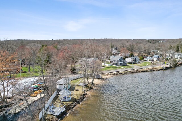 75 N Main St, East Hampton, CT 06424 - aerial view of residential area with a large body of water